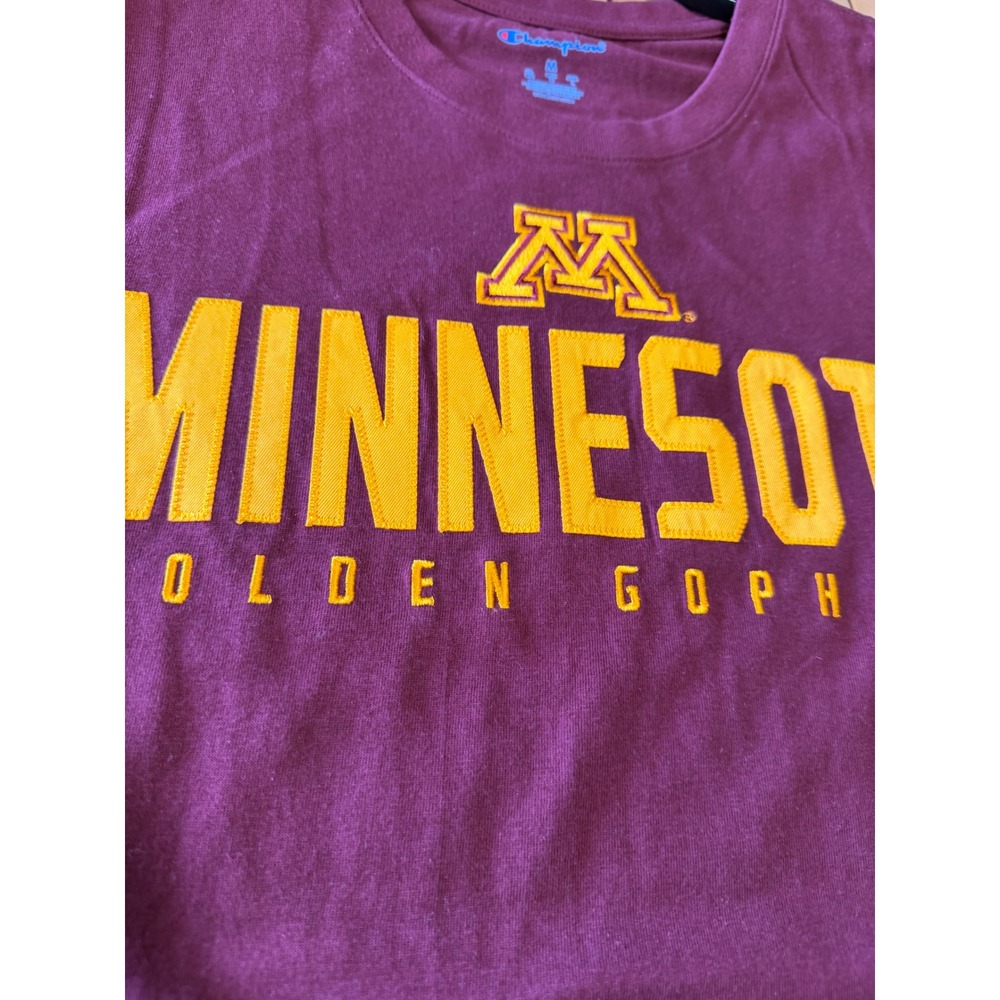 Champion Minnesota Golden Gophers Maroon Embroidered T-Shirt Mens Medium NWT - Picture 2 of 7